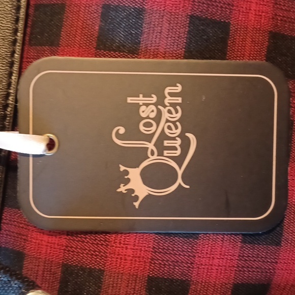 DOLLSKILL LOST QUEEN RED/BLACK TARTAN BACK PACK LOTS OF DETAIL LAST ONE SOLD OUT - Picture 9 of 12